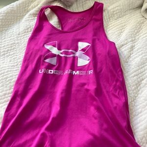 Girls Pink Uber Armour Tank